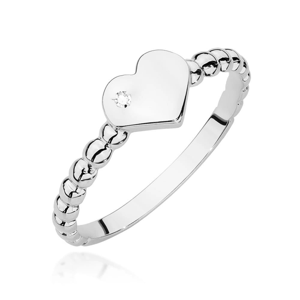 Anillo corazones en oro rosa y diamante