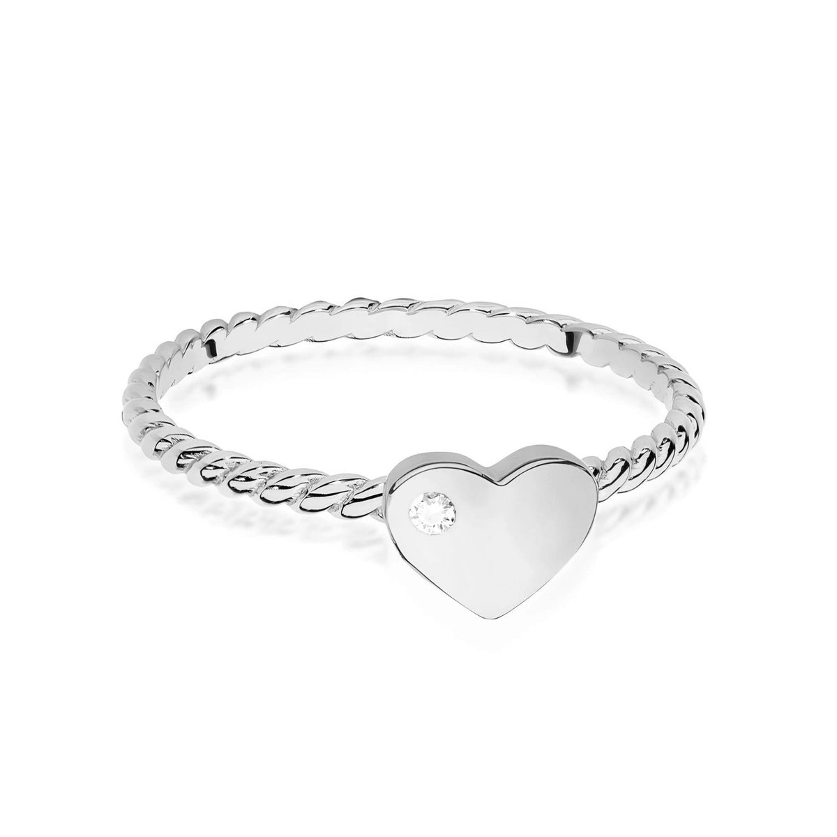 Anillo corazones en oro rosa y diamante