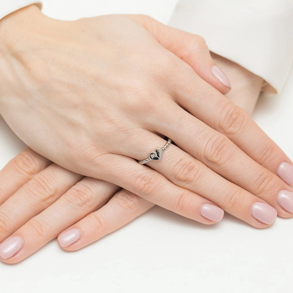 Anillo corazones en oro rosa y diamante