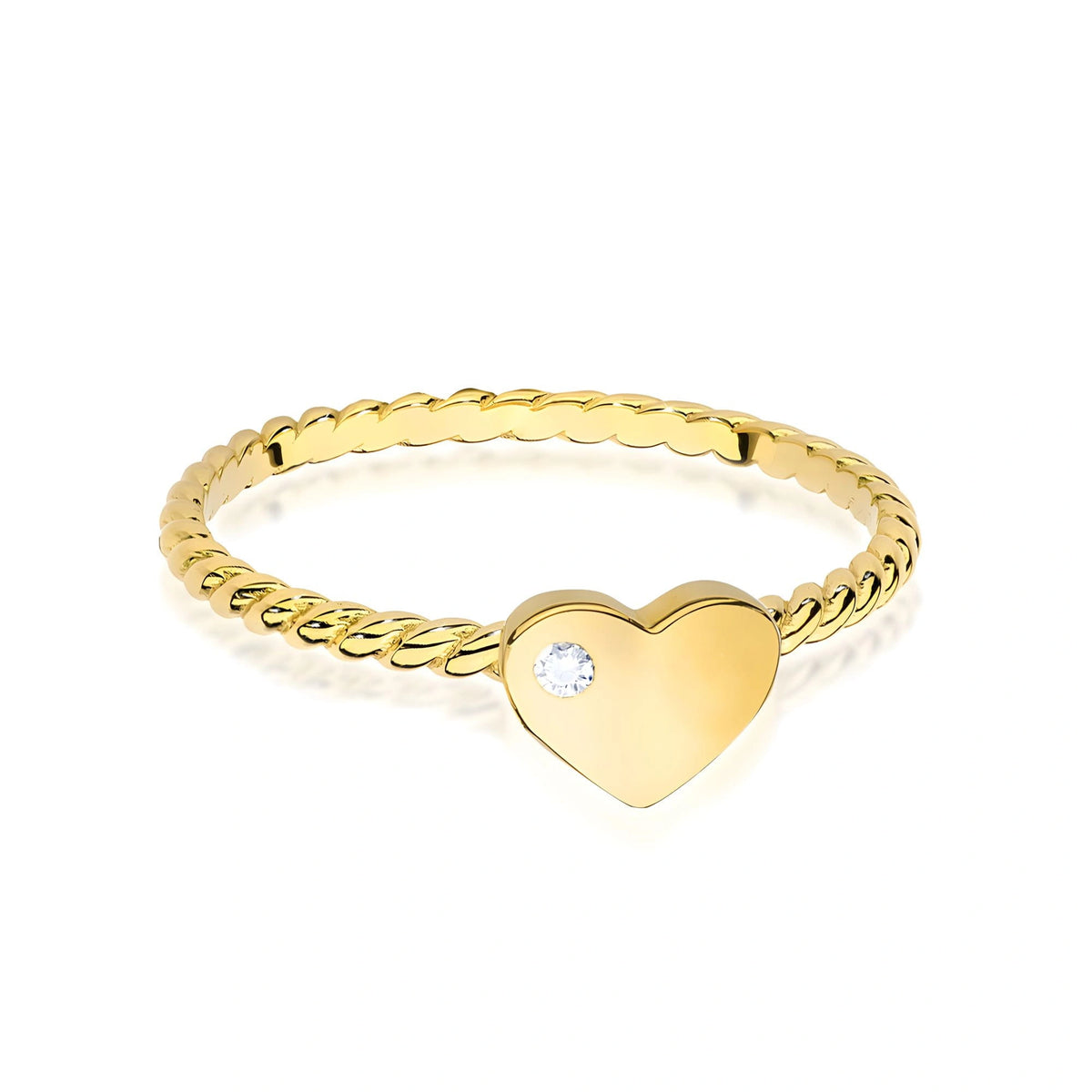 Anillo corazones en oro rosa y diamante