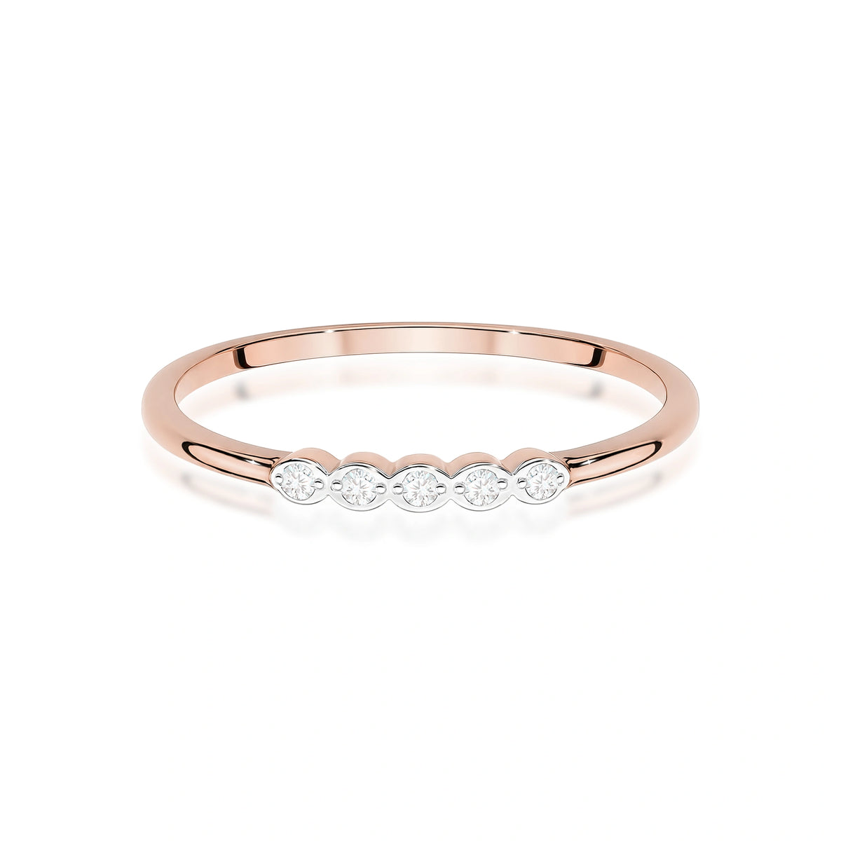 Anillo Grace en oro rosa y diamantes