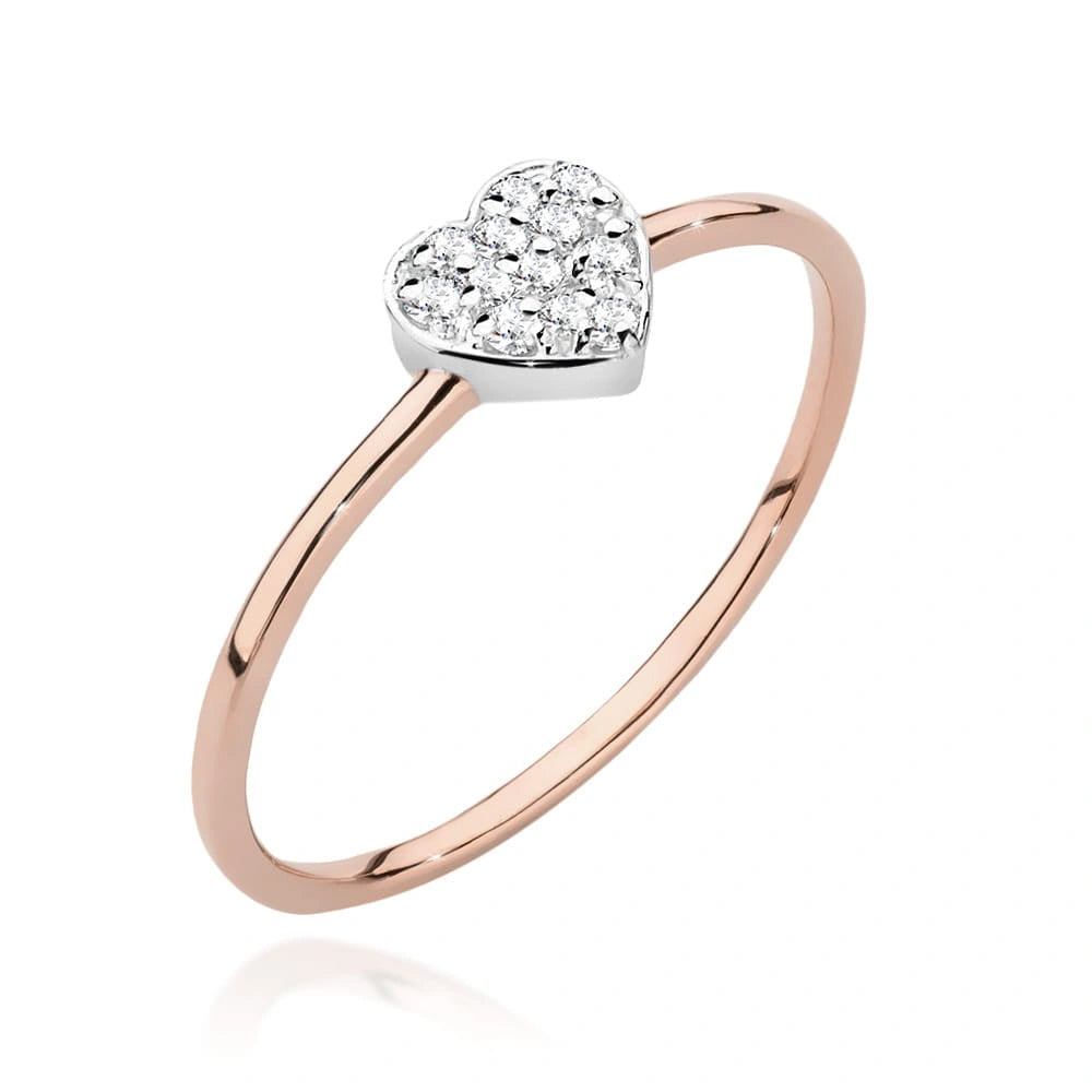Gold and Diamond Heart Ring