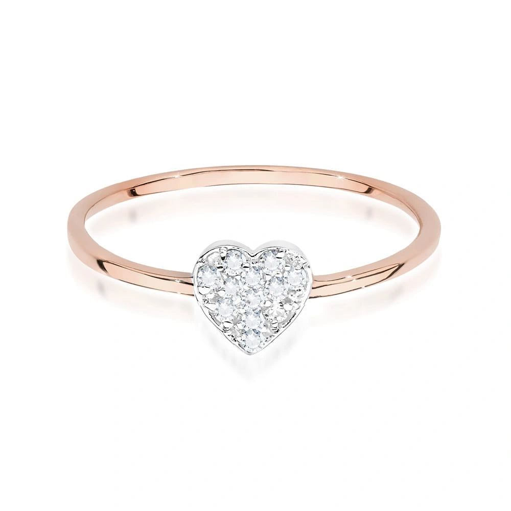 Gold and Diamond Heart Ring