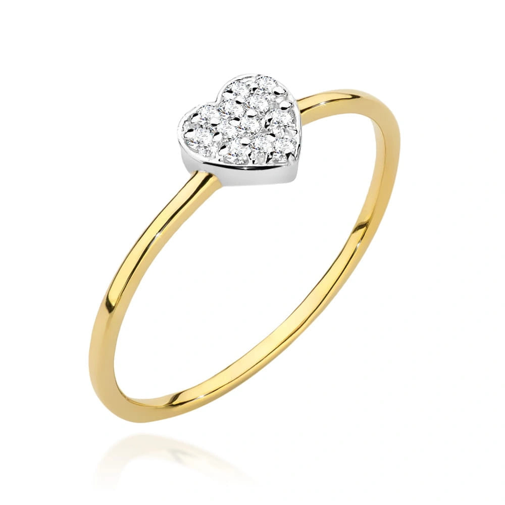 Gold and Diamond Heart Ring