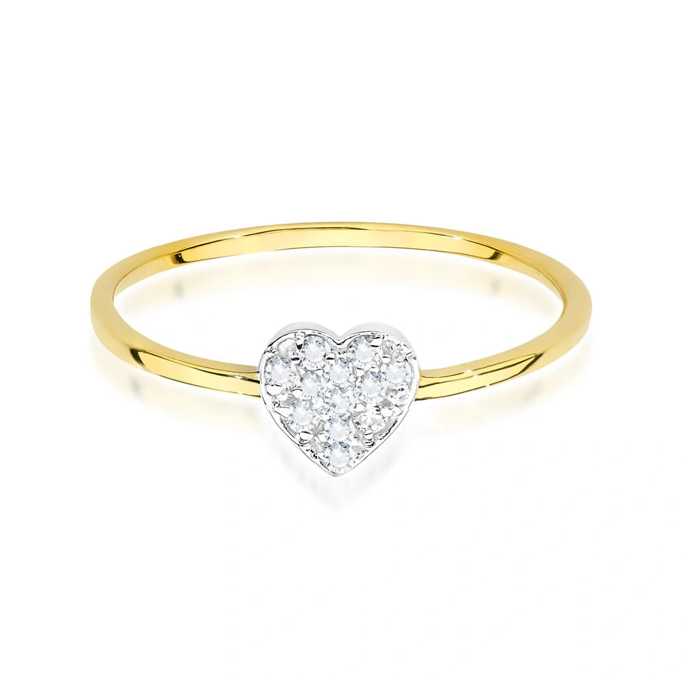Gold and Diamond Heart Ring