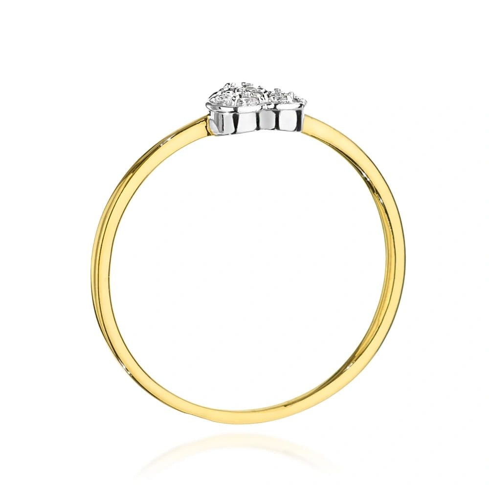 Gold and Diamond Heart Ring