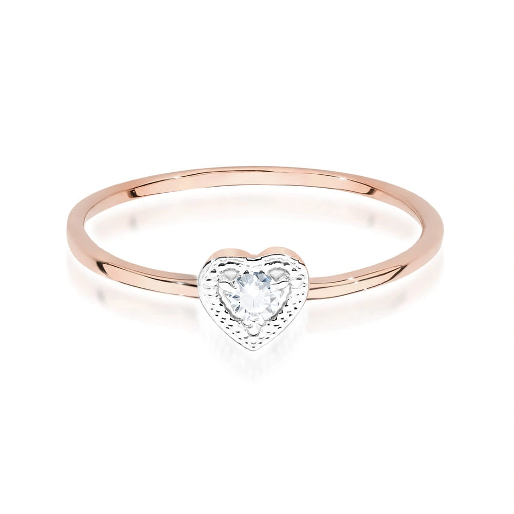 Anillo en Oro Tiny Heart con Diamantes