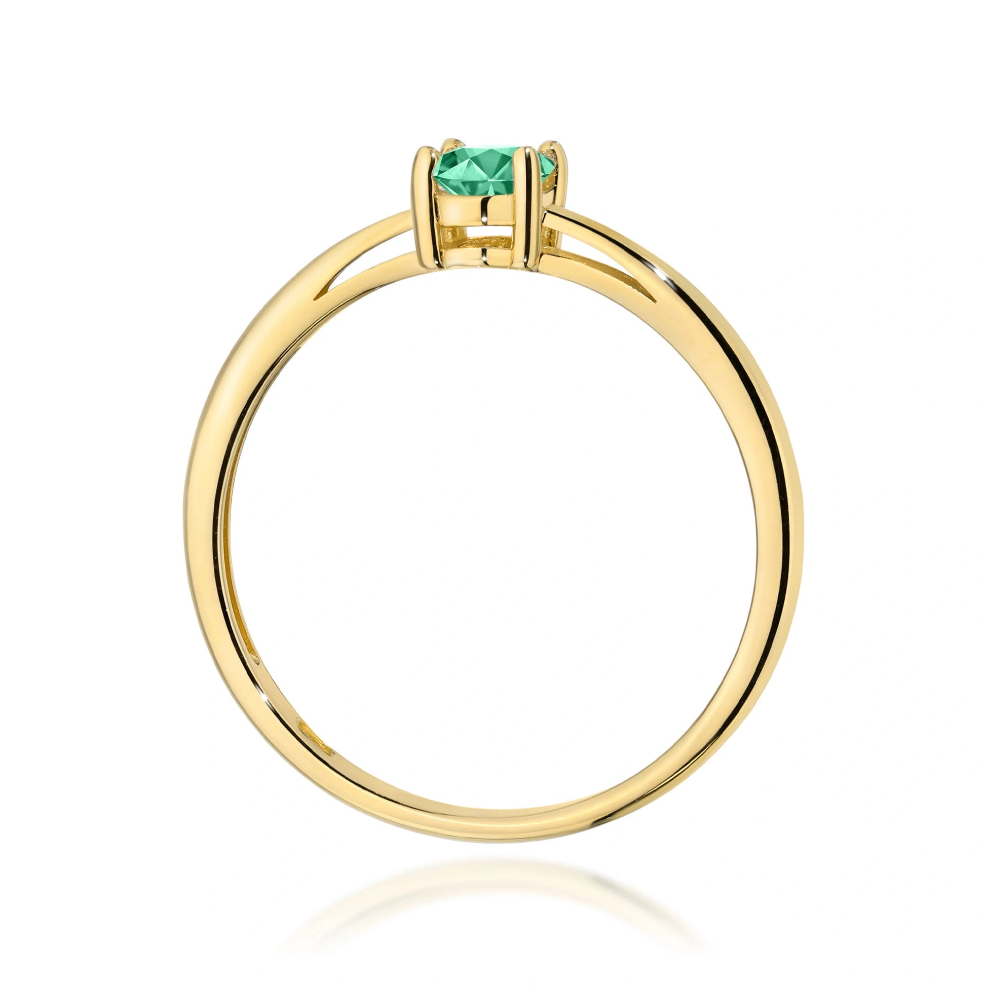 Anello Elizabeth in Oro con Smeraldo 0,40 ct Ovale
