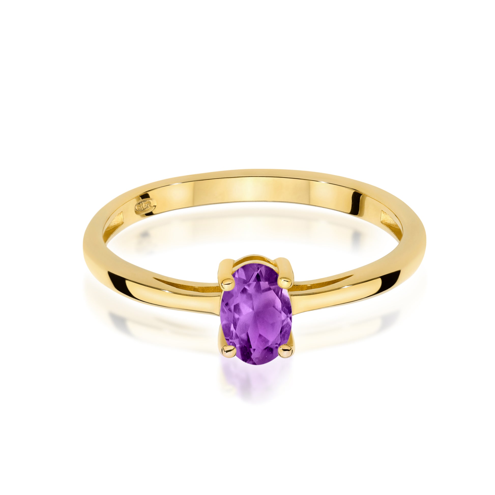 Anello Iris in Oro con Ametista Ovale