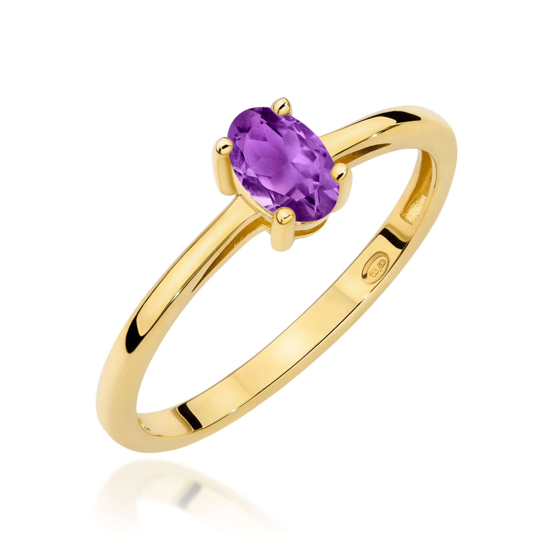 Anello Iris in Oro con Ametista Ovale