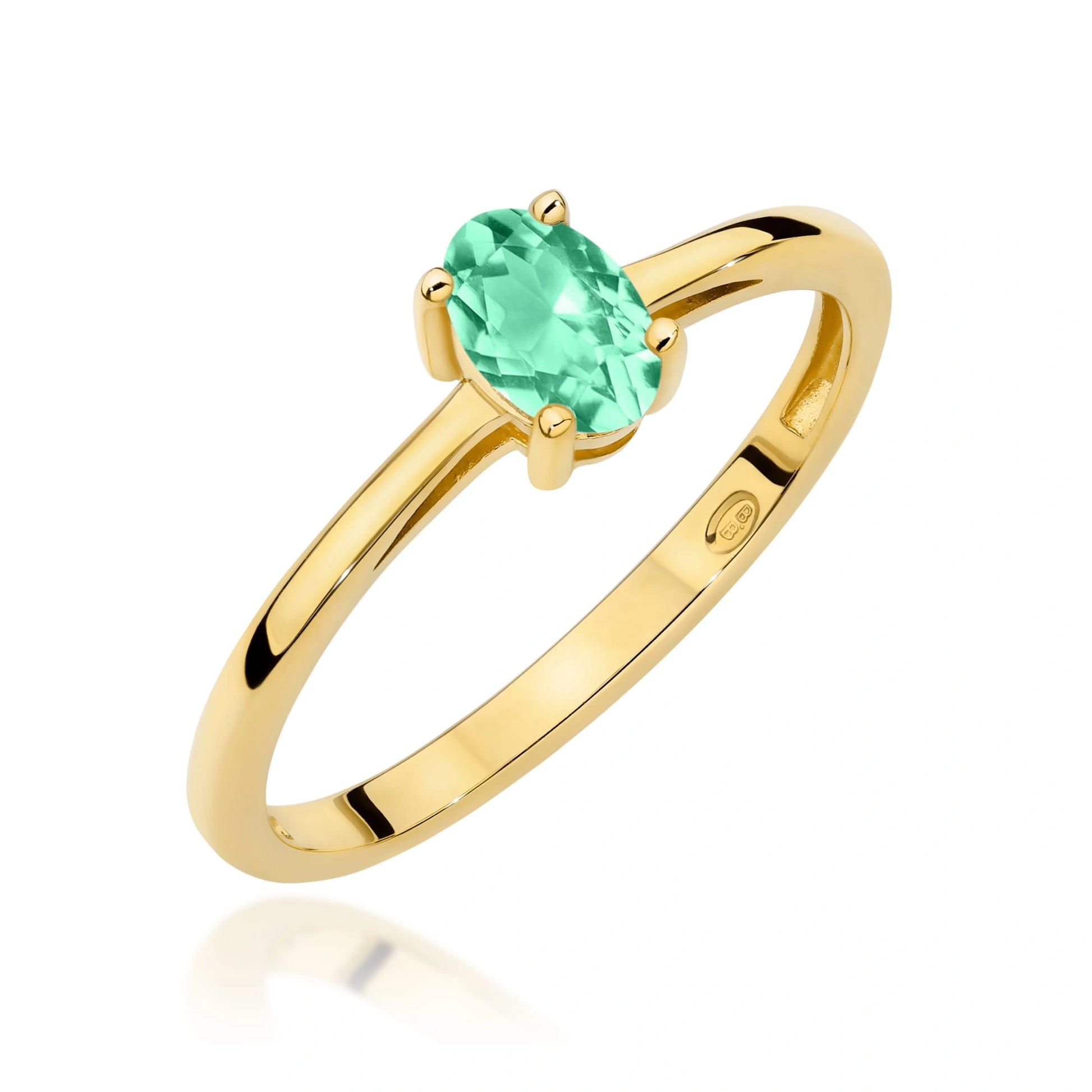 Anello Elizabeth in Oro con Smeraldo 0,40 ct Ovale