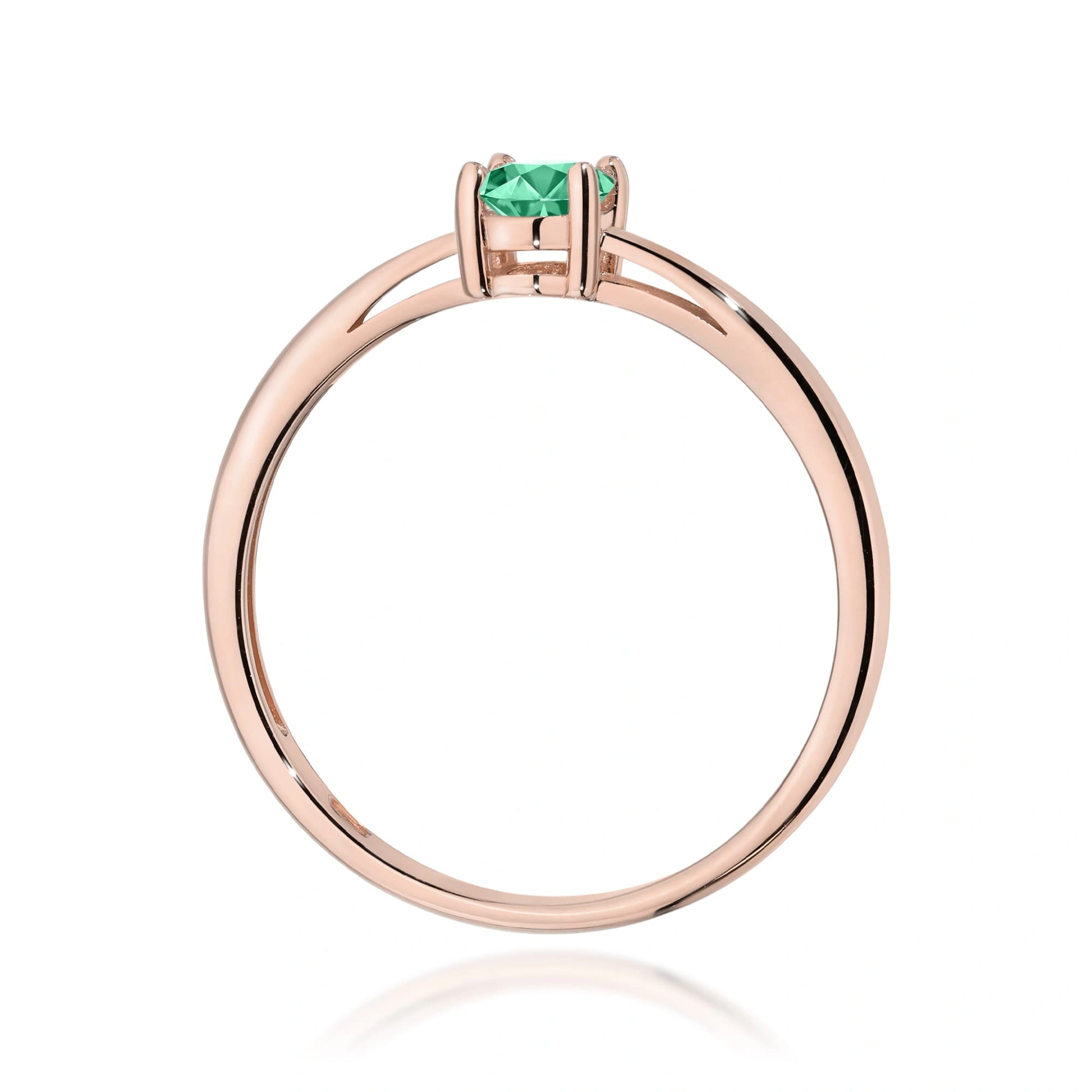Anello Elizabeth in Oro con Smeraldo 0,40 ct Ovale