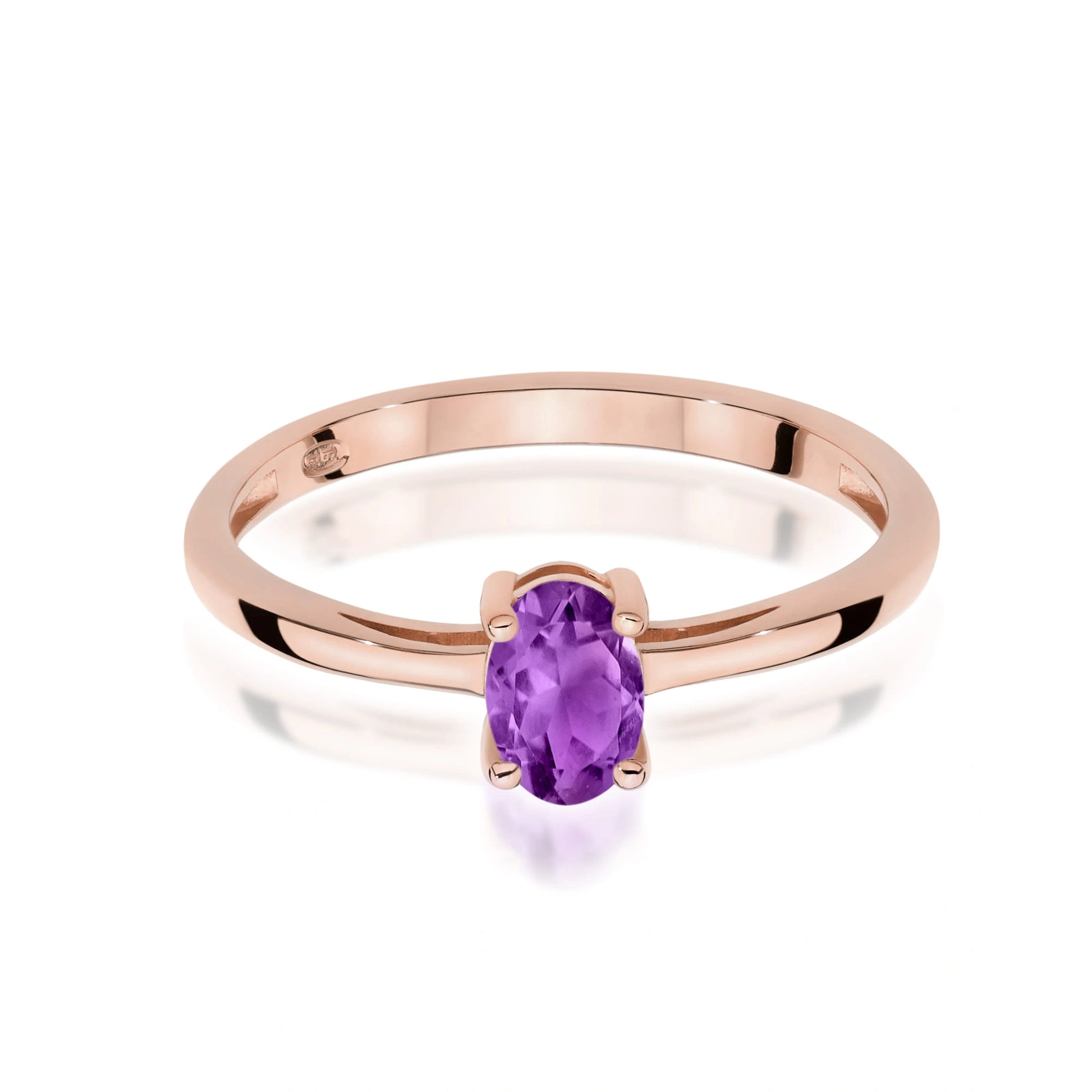 Anello Iris in Oro con Ametista Ovale