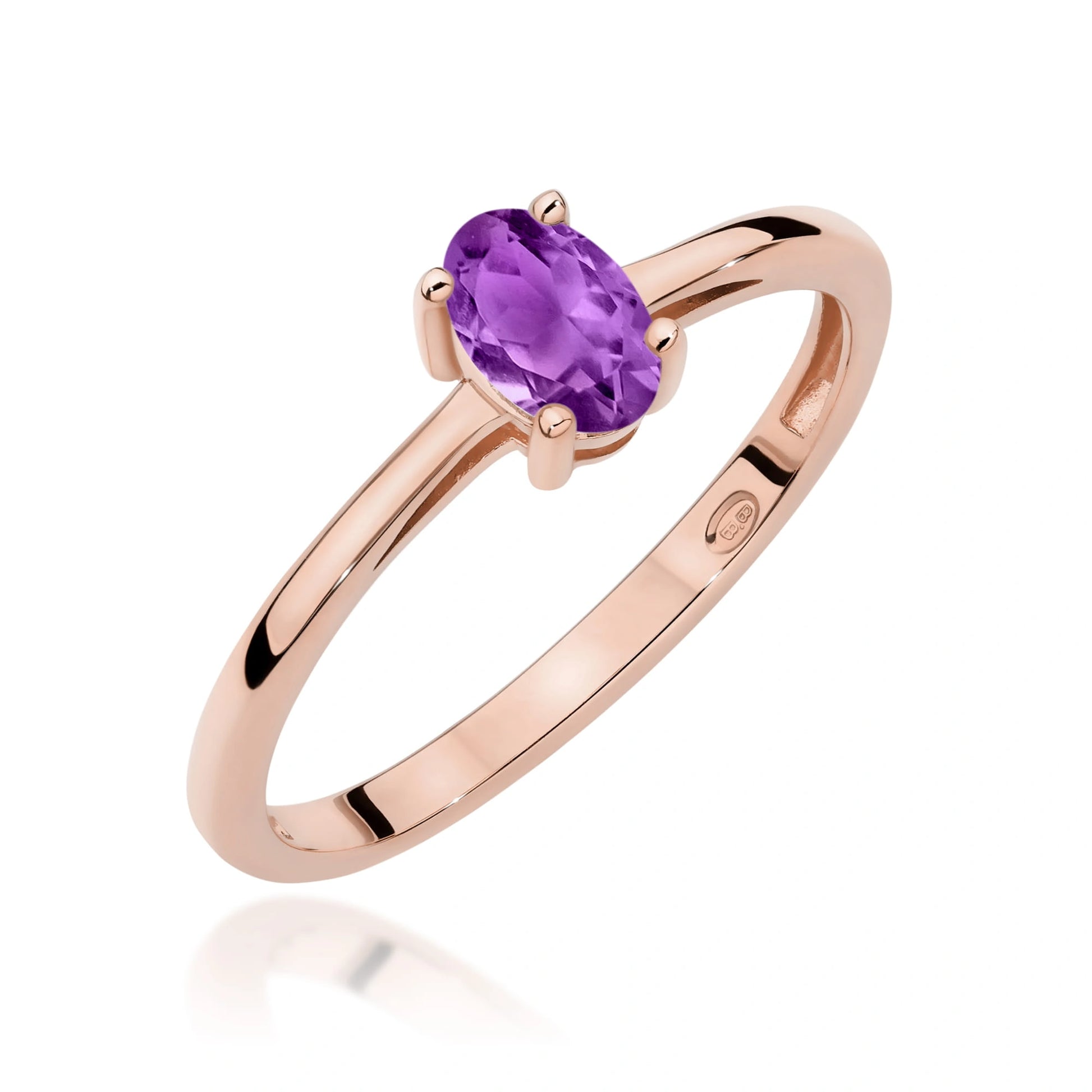 Anello Iris in Oro con Ametista Ovale