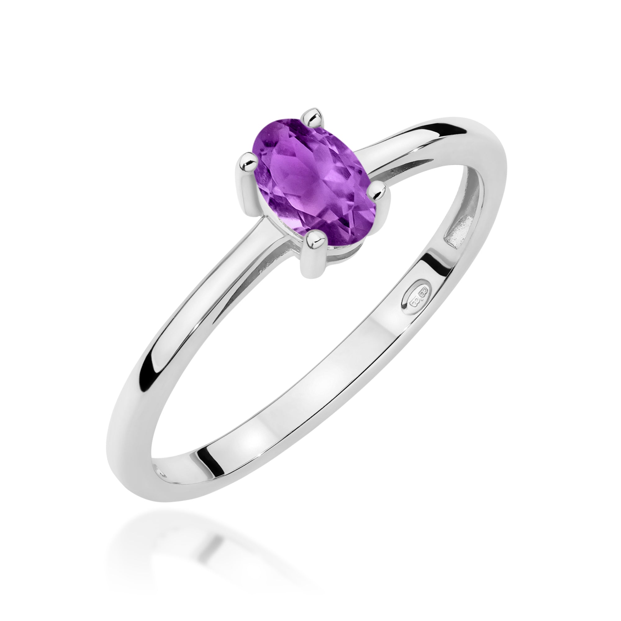 Anillo Iris en Oro con Amatista Ovalada