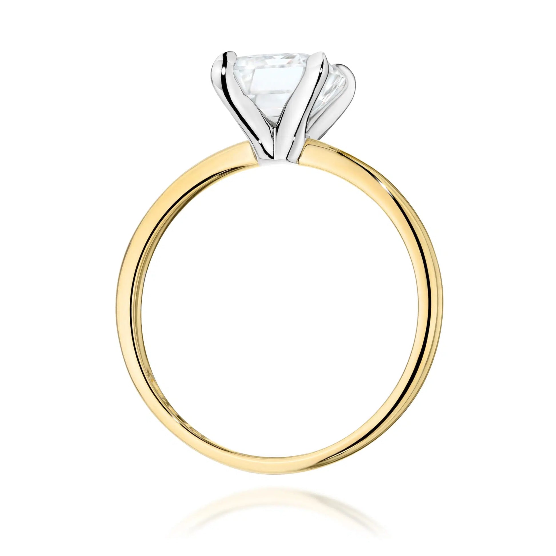 Anello Minerva in Oro con Diamante Rettangolare 2ct Lab Grown