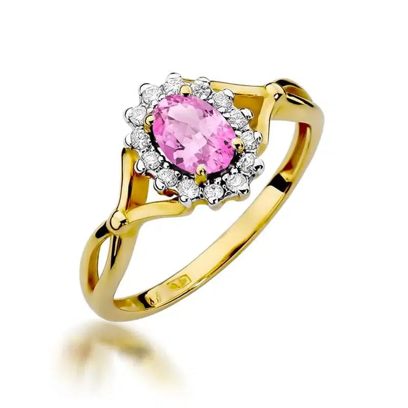 Anello In Oro Kate con Zaffiro Rosa e Diamanti