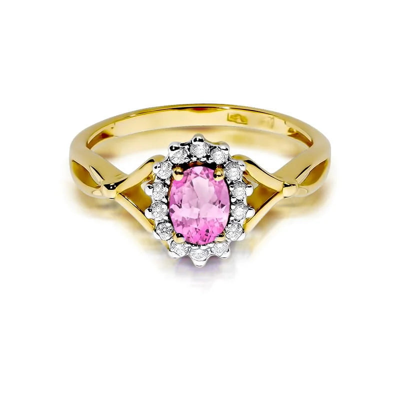 Anello In Oro Kate con Zaffiro Rosa e Diamanti