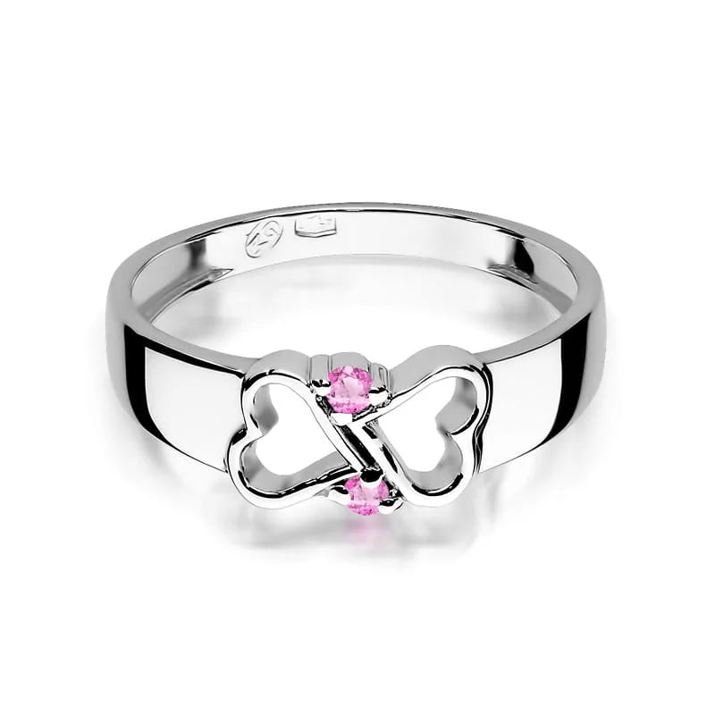 Anello In Oro Toi e Moi con Zaffiro Rosa