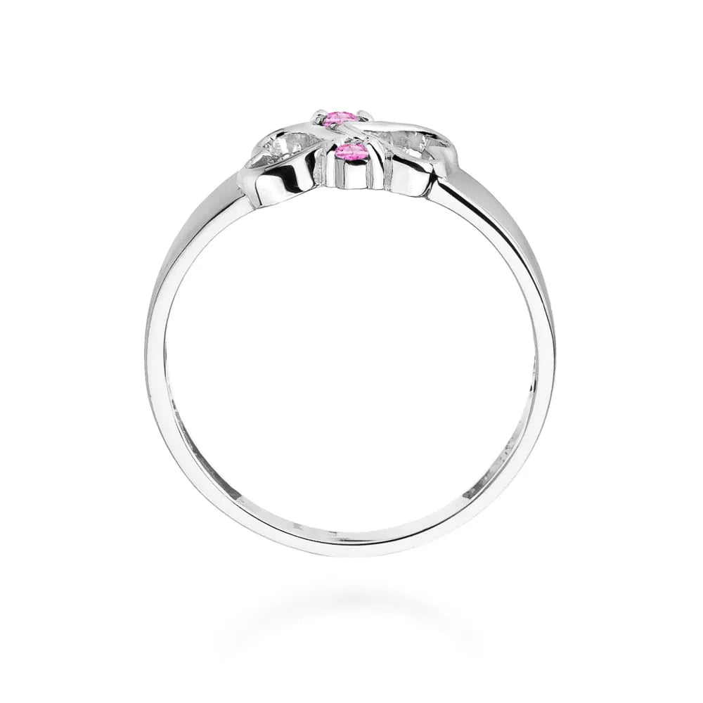 Anello In Oro Toi e Moi con Zaffiro Rosa