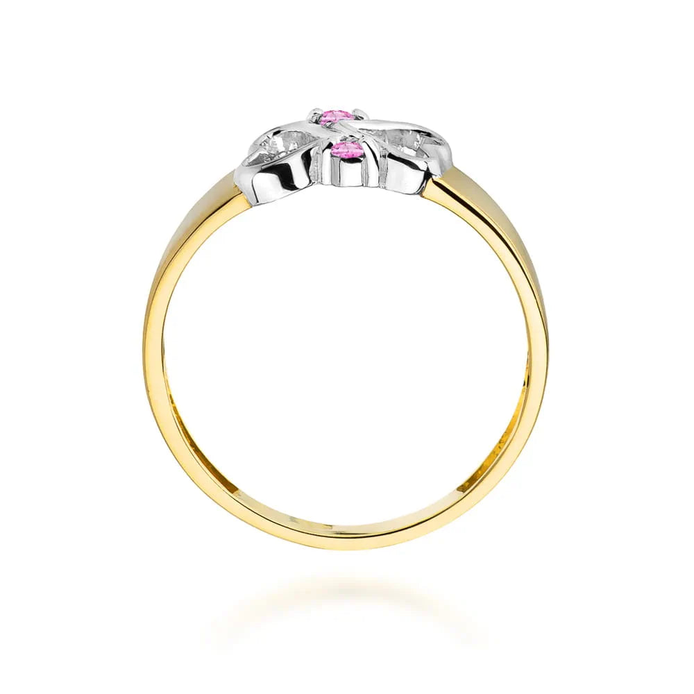 Anello In Oro Toi e Moi con Zaffiro Rosa