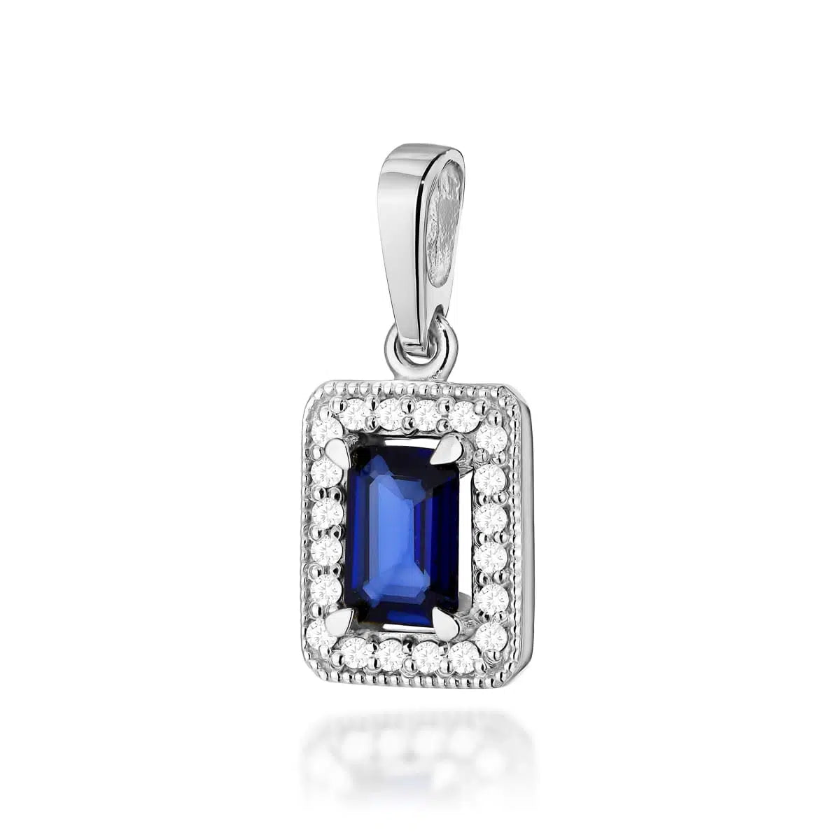 Pendente Hera in Oro con Zaffiro 0,60ct e 20 Diamanti