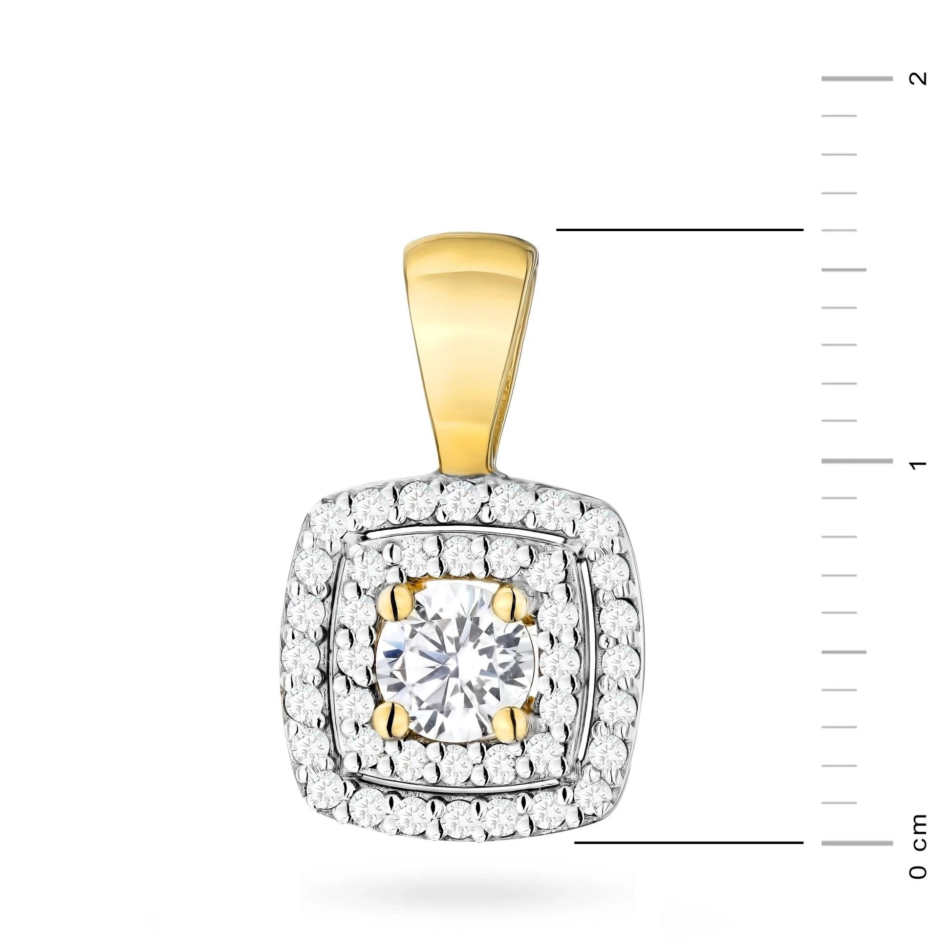 Pendentif Square en Or avec Pavé de Diamants Lab