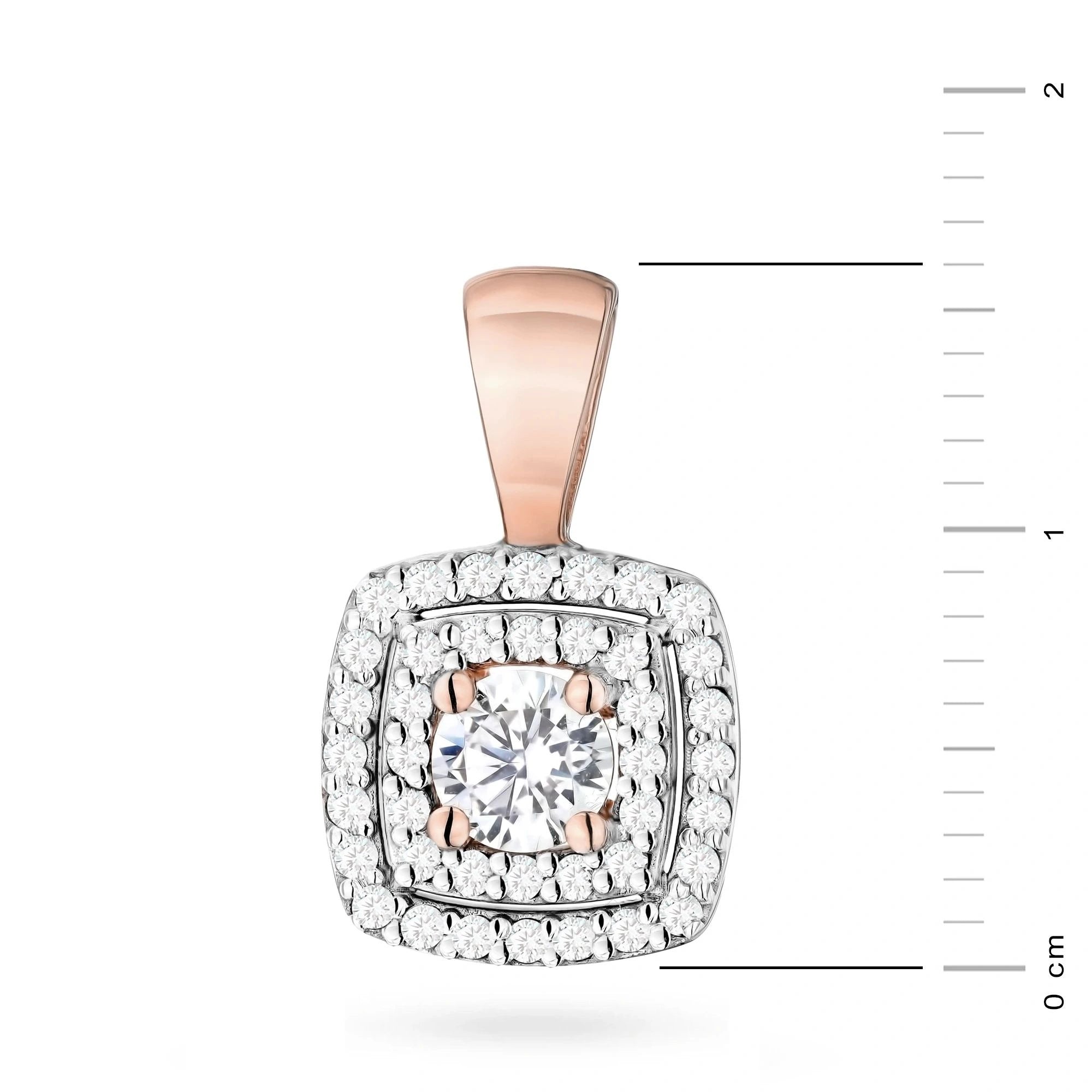 Colgante Square de Oro con Pavé de Diamantes Lab
