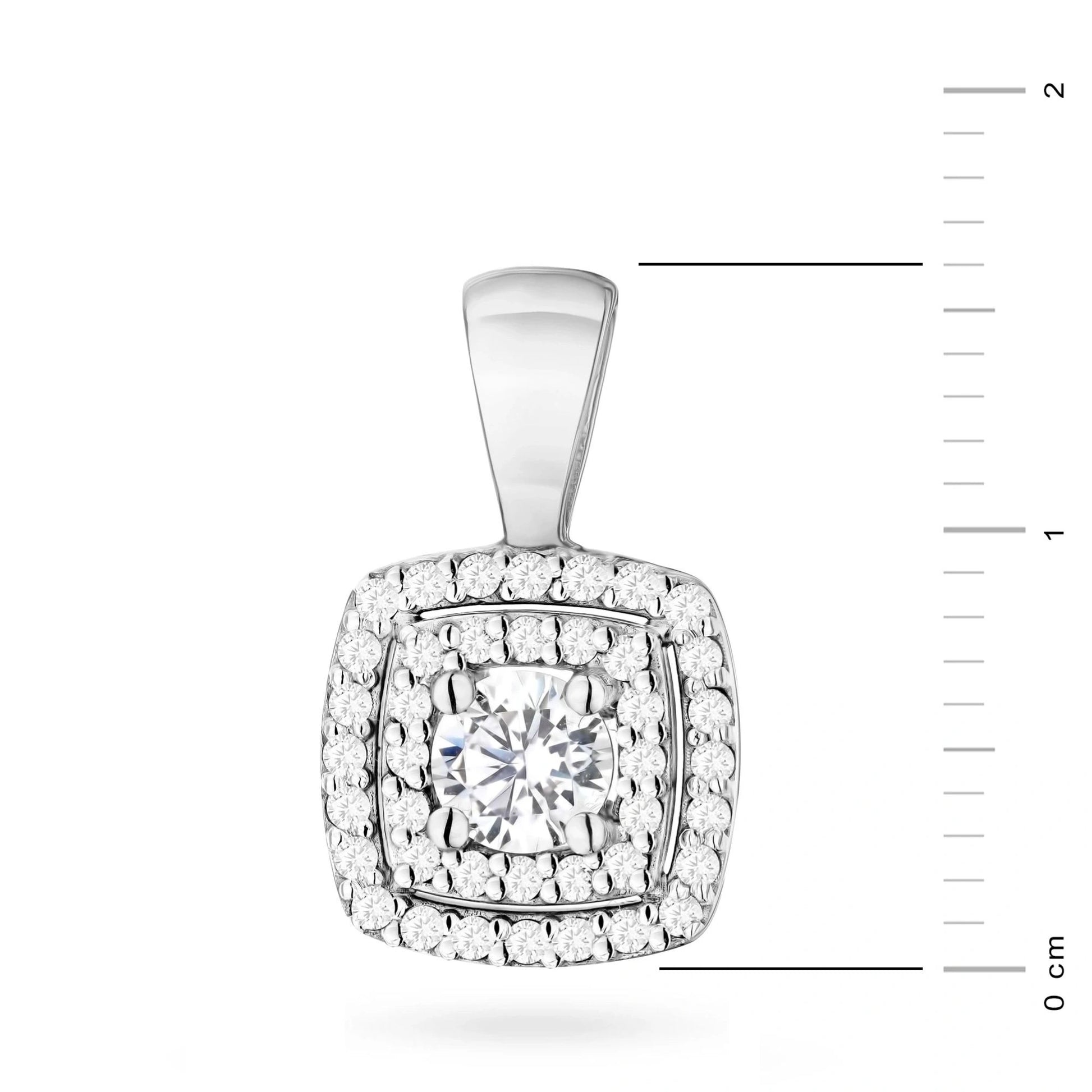 Pendentif Square en Or avec Pavé de Diamants Lab