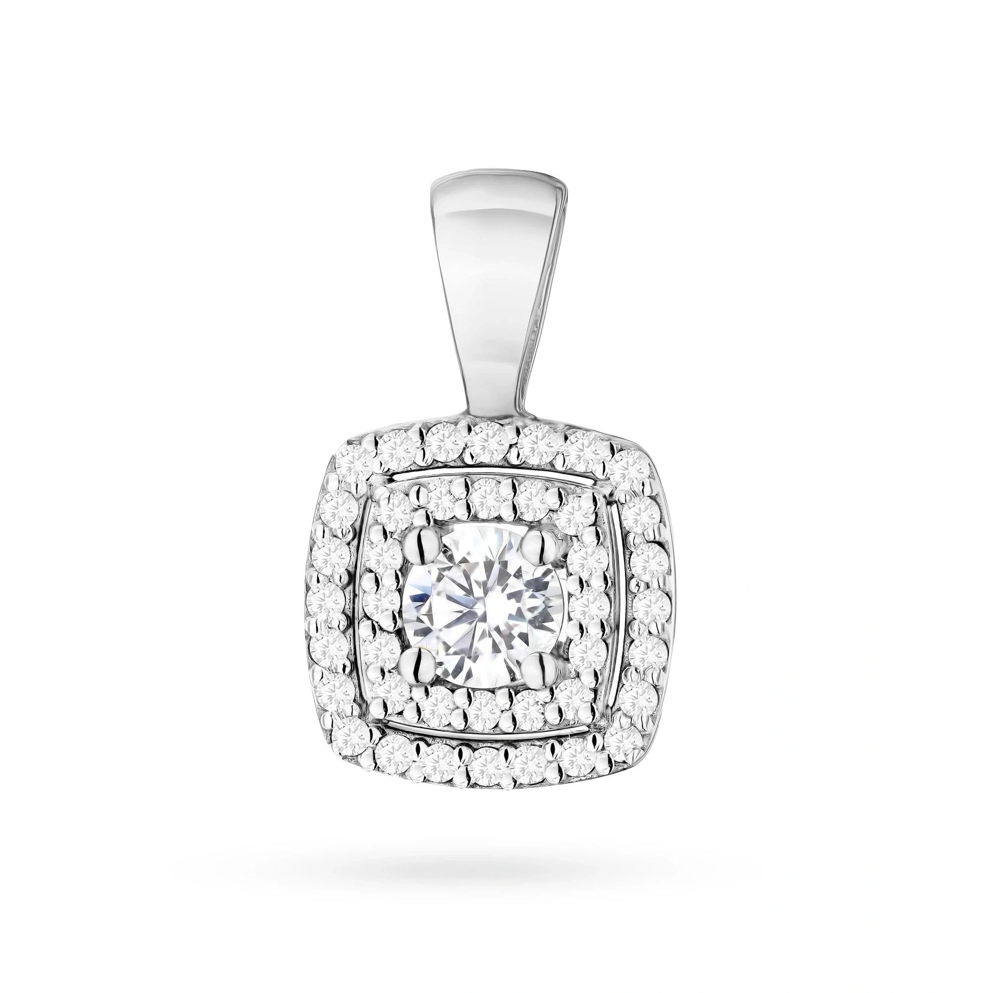 Pendentif Square en Or avec Pavé de Diamants Lab