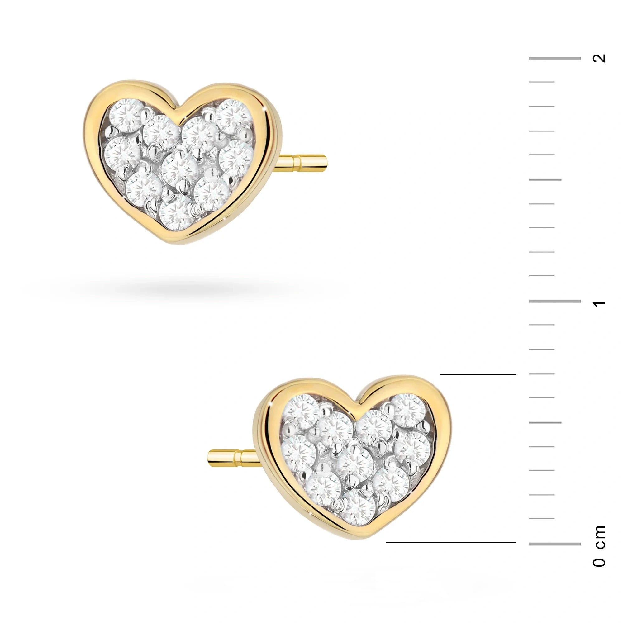Pendientes Heart de Oro con Diamantes