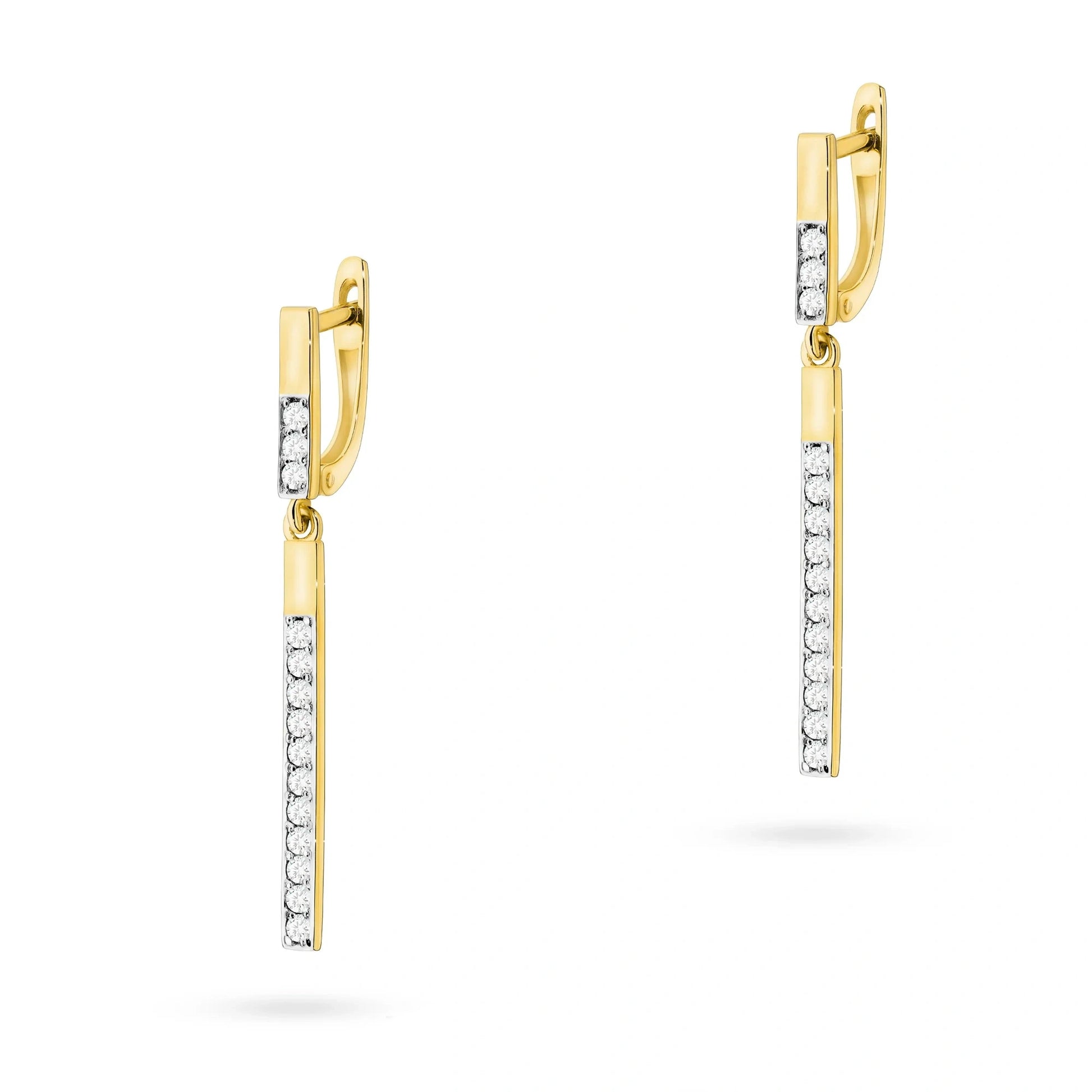 Match Drop Earrings in Gold and Diamonds
