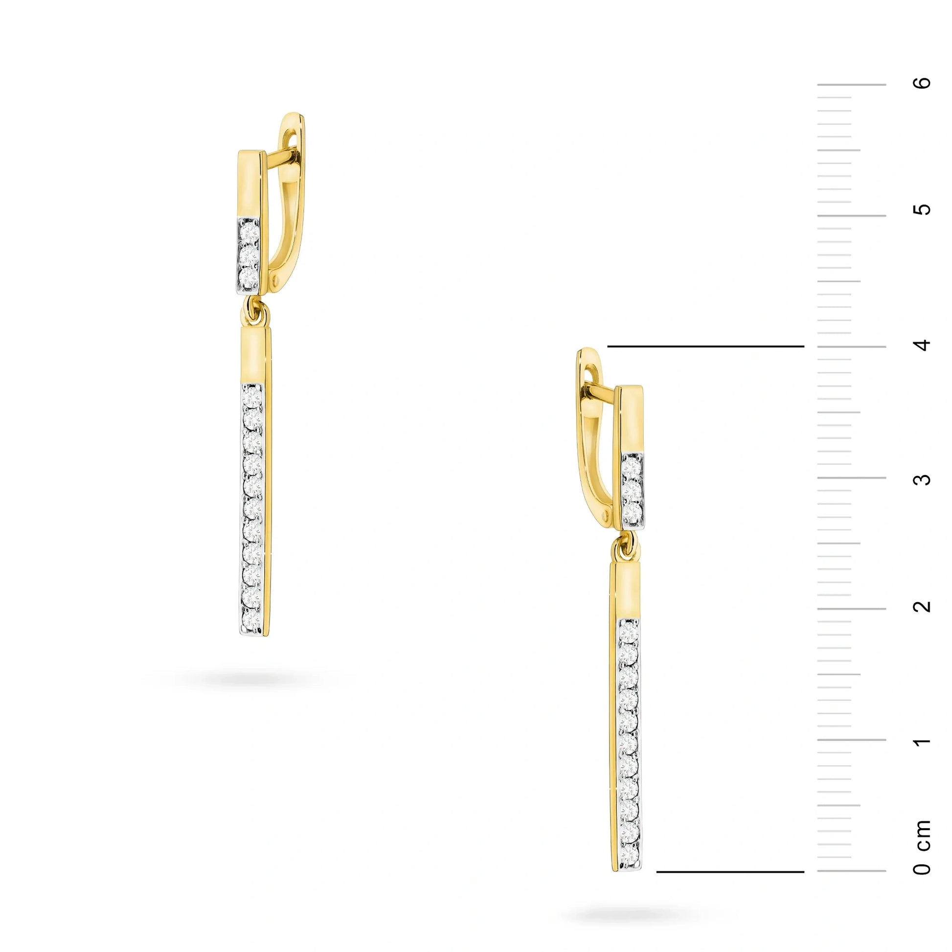 Match Drop Earrings in Gold and Diamonds