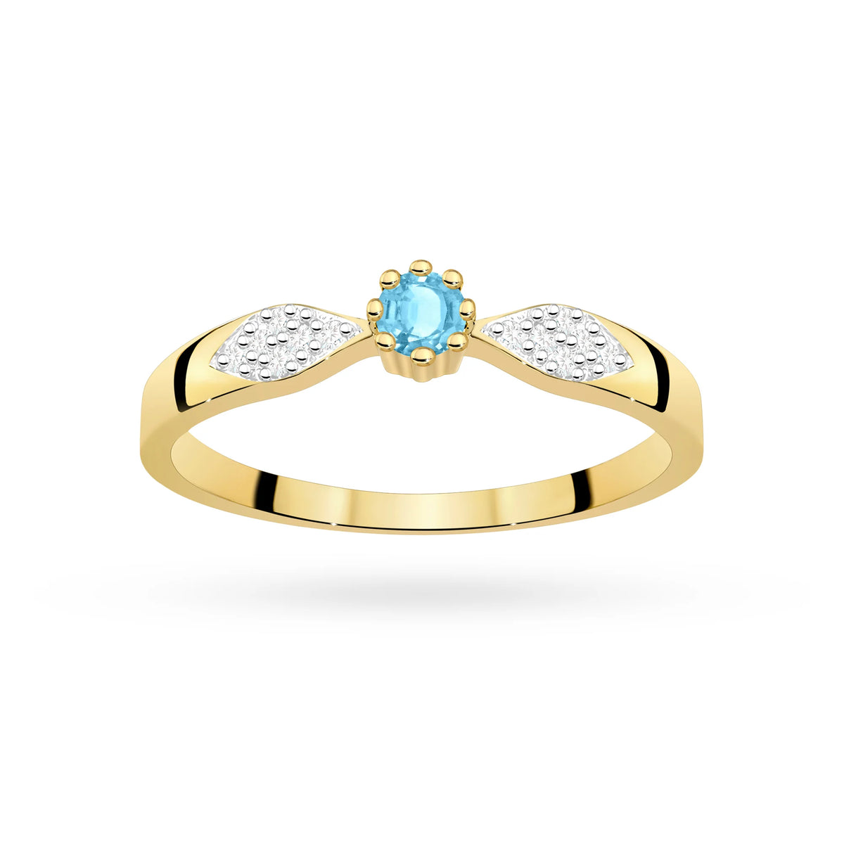Anillo Hope de oro con topacio y diamantes