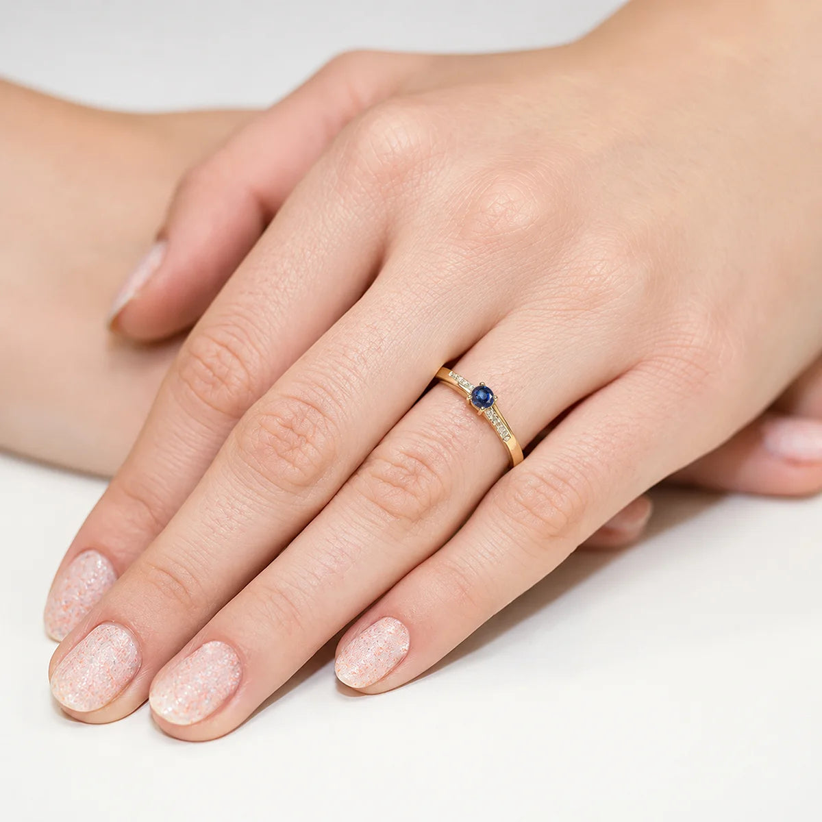 Kate Gold Ring with Sapphire and Diamonds