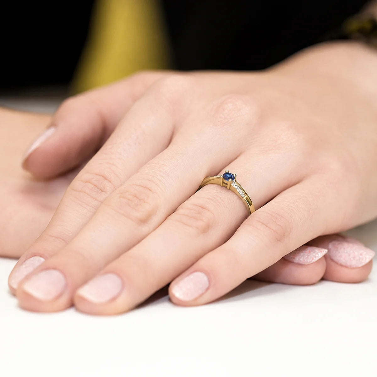Kate Gold Ring with Sapphire and Diamonds