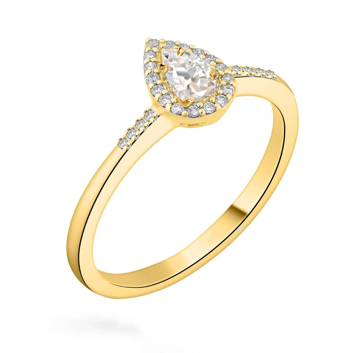 Anello in Oro Goccia con Zirconi