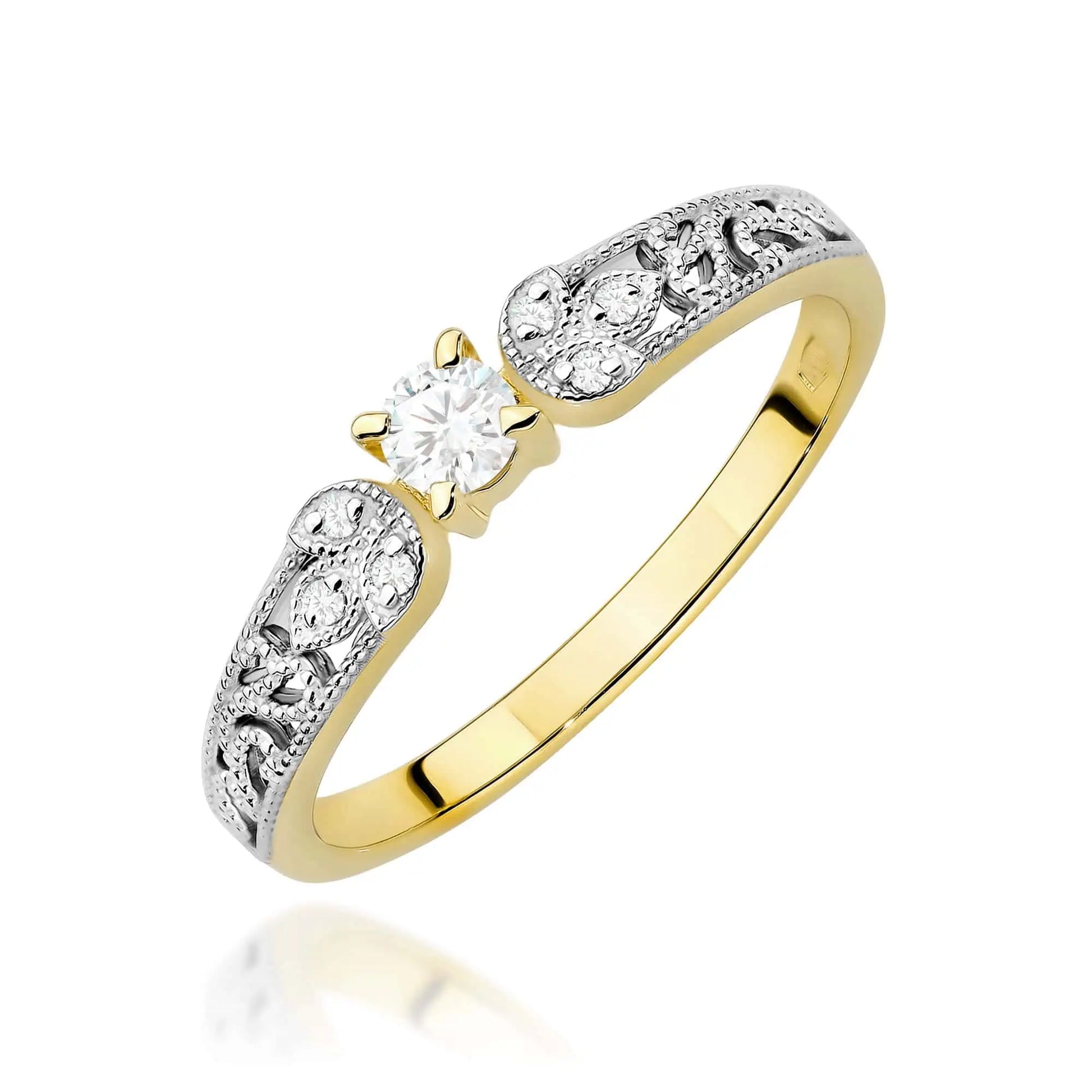 Anello Fior di Sole in Oro con Diamanti HPHT