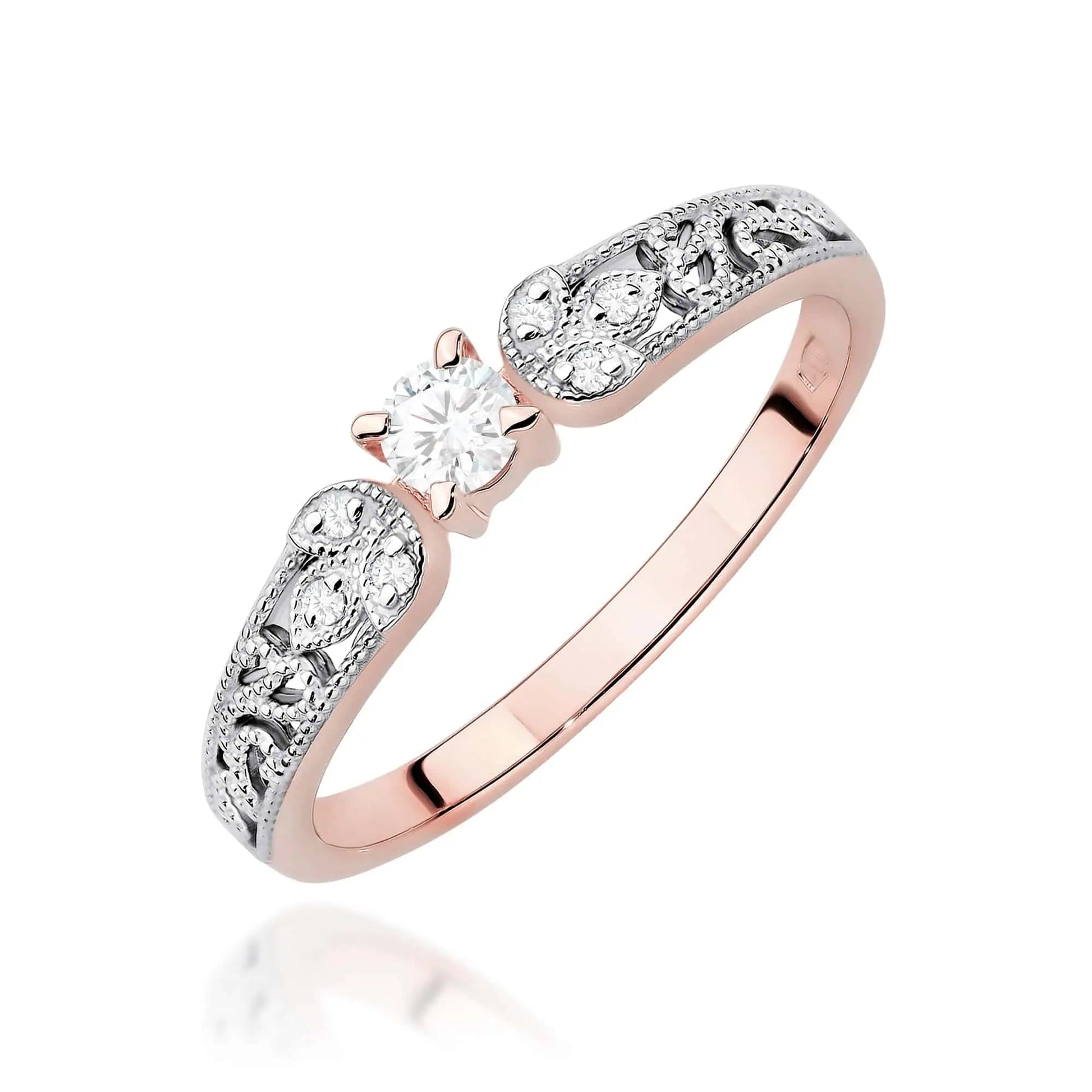 Anello Fior di Sole in Oro con Diamanti HPHT