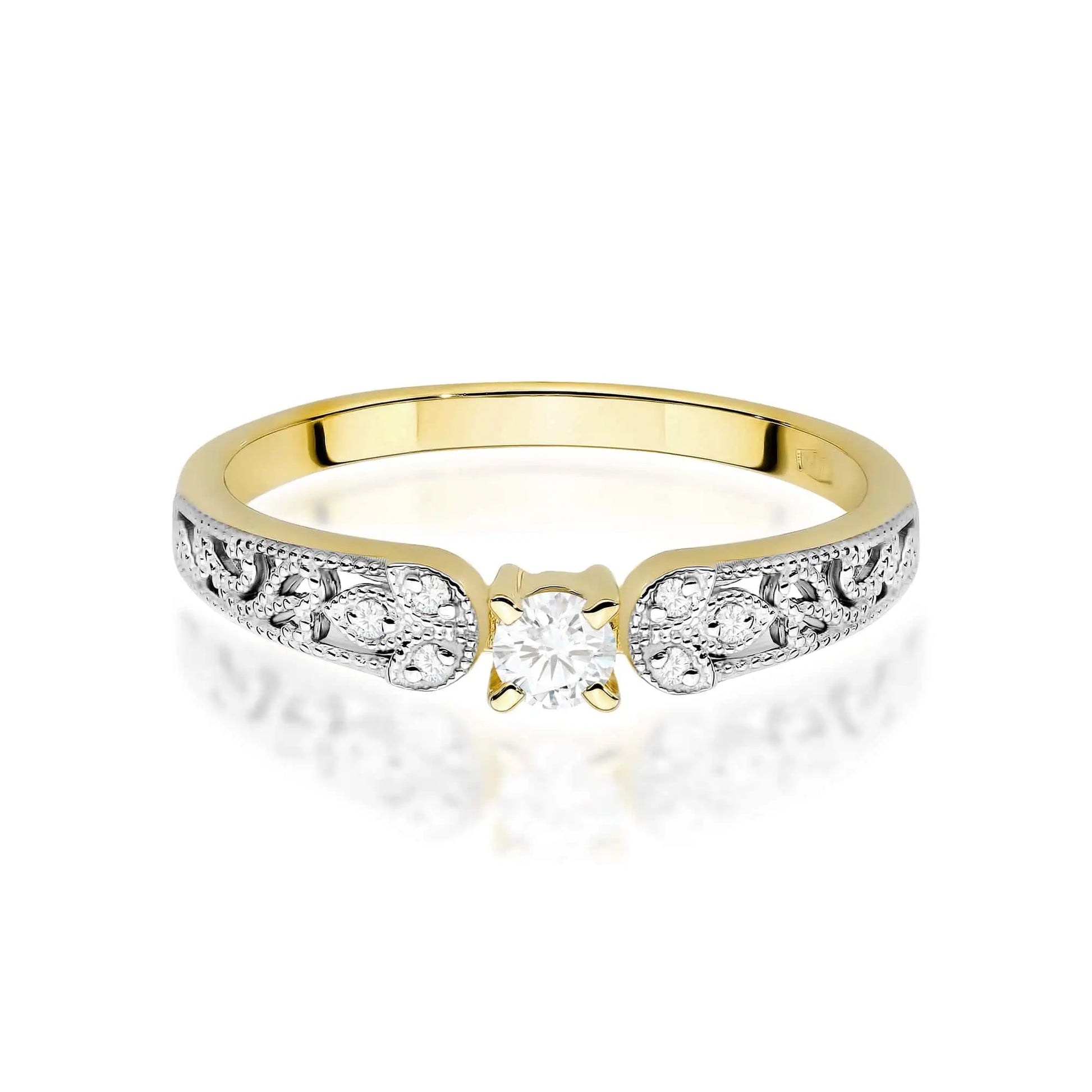 Anello Fior di Sole in Oro con Diamanti HPHT