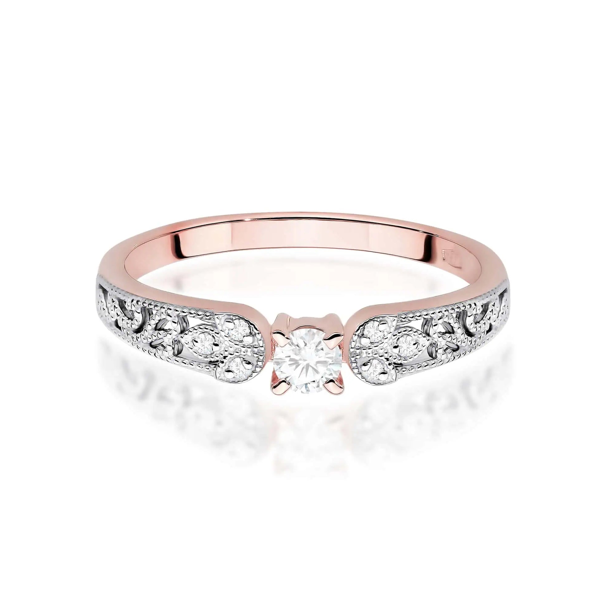 Anello Fior di Sole in Oro con Diamanti HPHT
