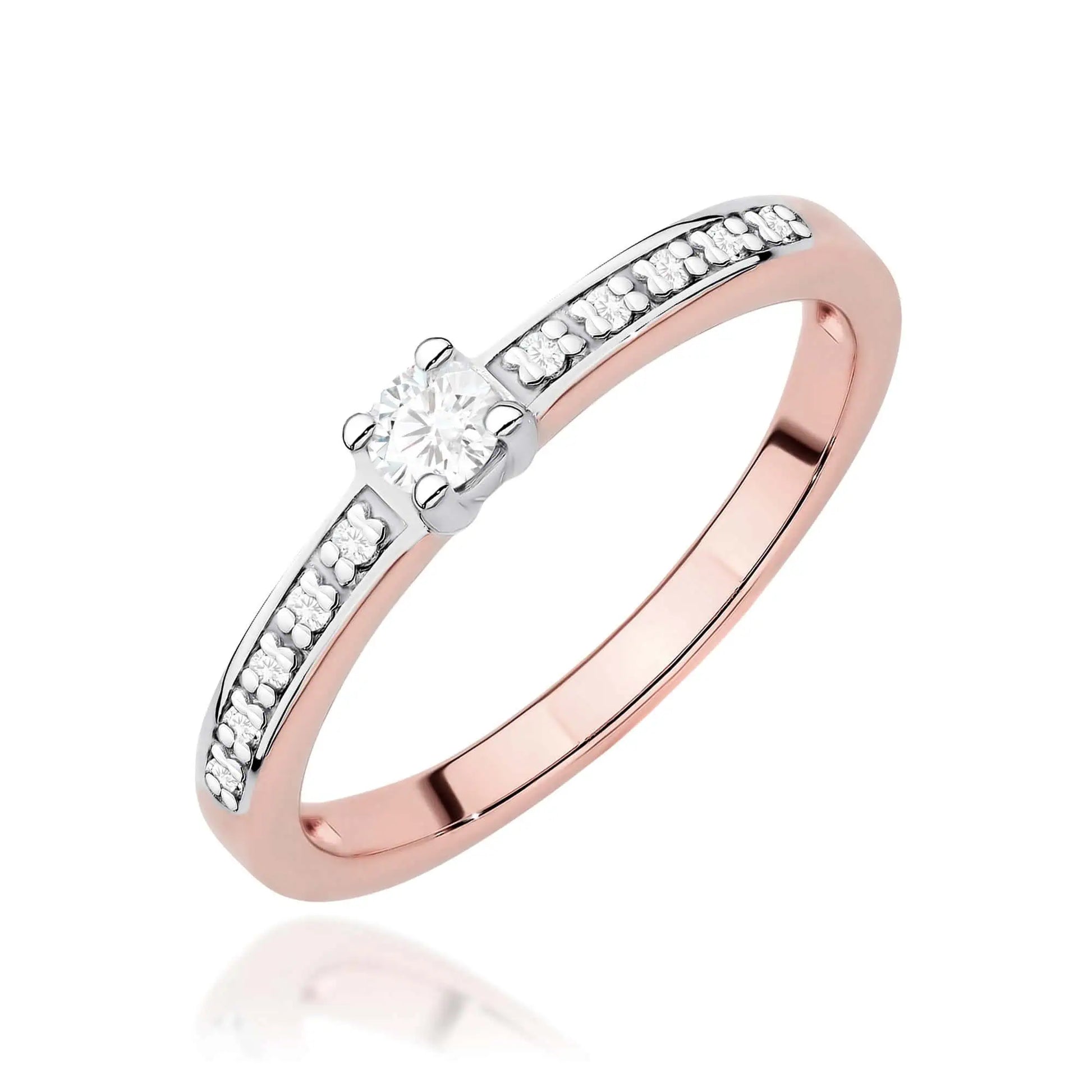 Bague Plus en or avec diamants CVD