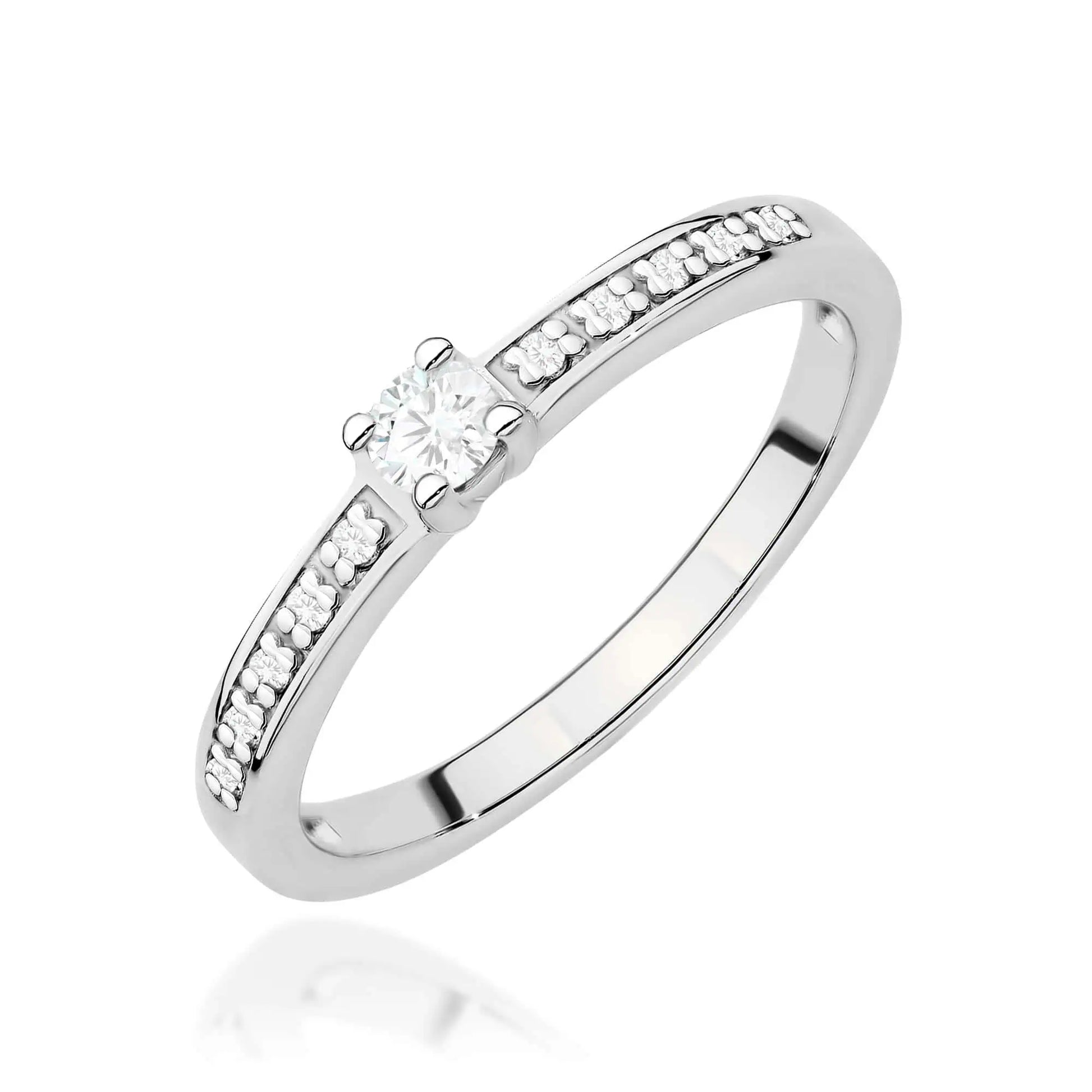 Bague Plus en or avec diamants CVD