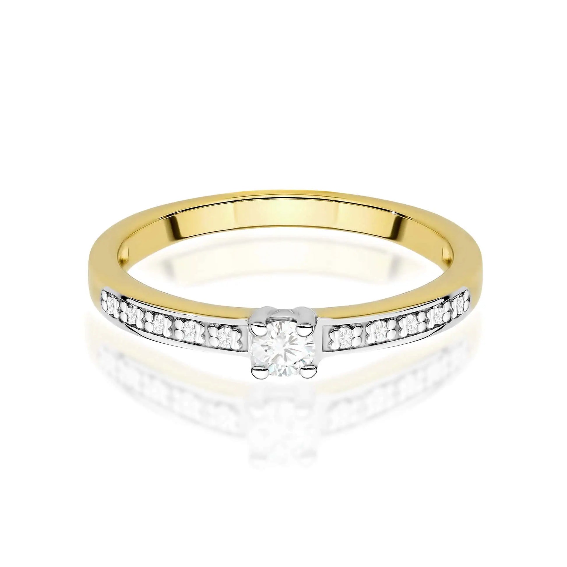 Bague Plus en or avec diamants CVD