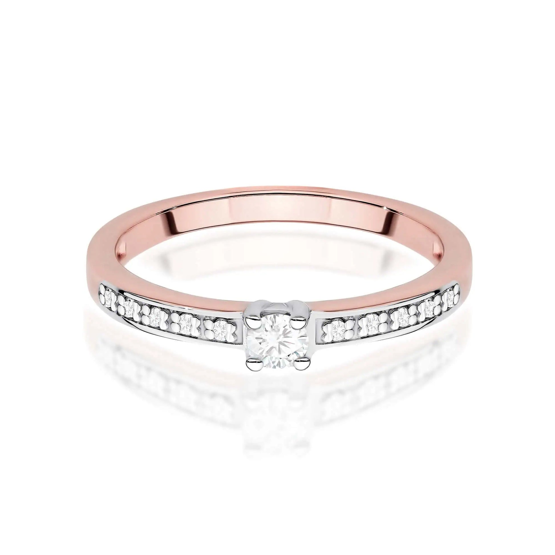 Bague Plus en or avec diamants CVD