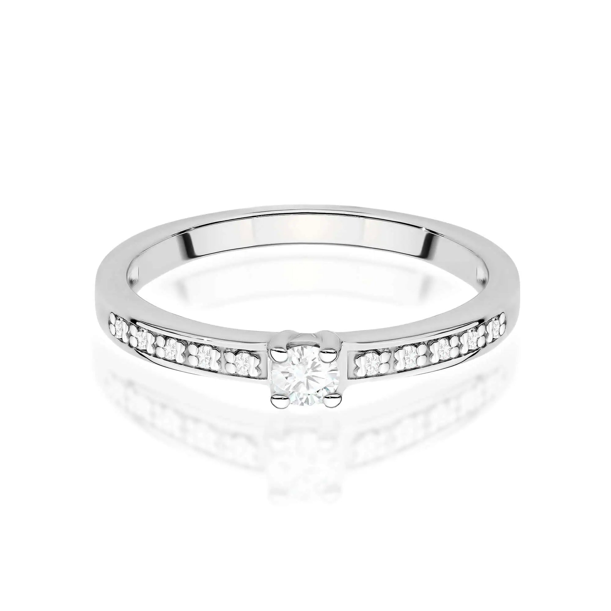 Bague Plus en or avec diamants CVD
