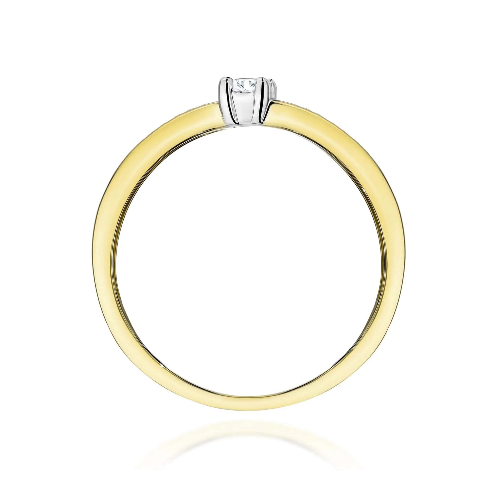 Bague Plus en or avec diamants CVD