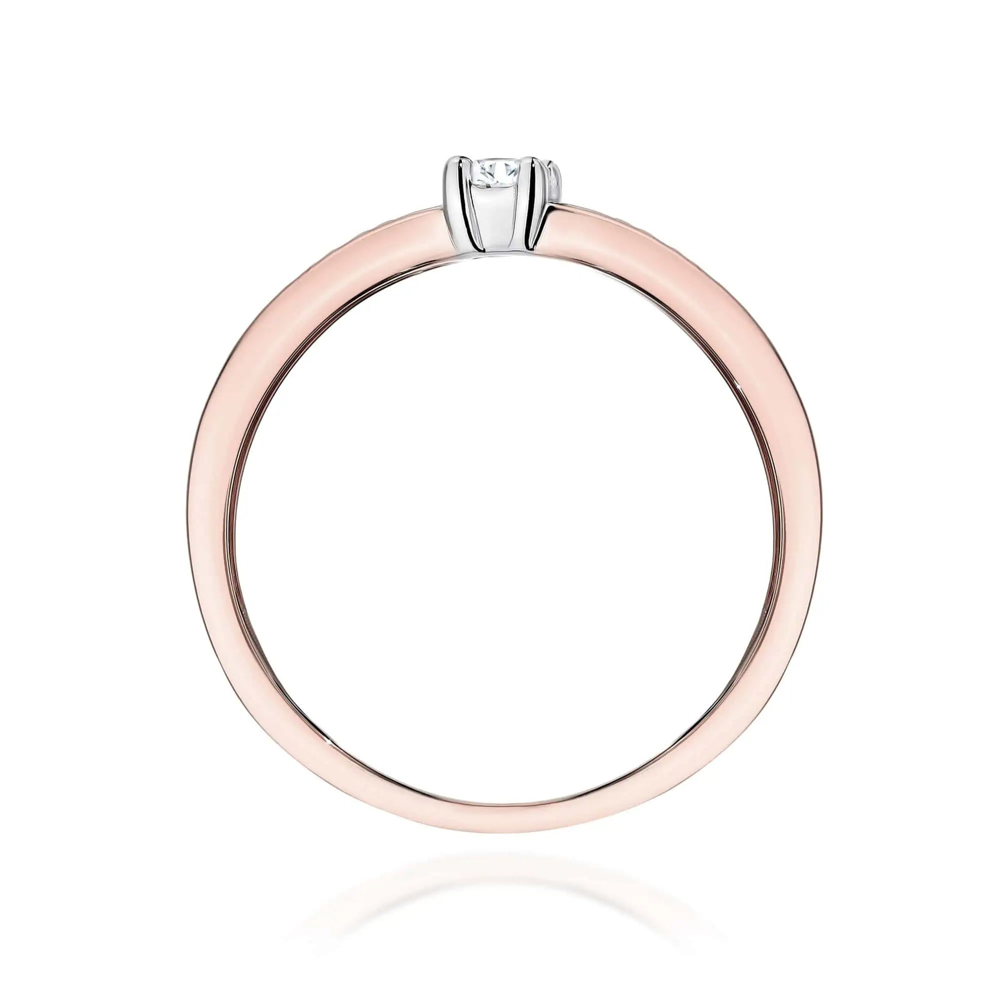 Bague Plus en or avec diamants CVD