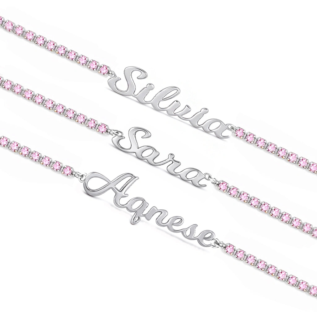 Braccialetto con nome personalizzato serie argento - Gioielli Venezia Braccialetto con nome personalizzato serie argento - Gioielli Venezia