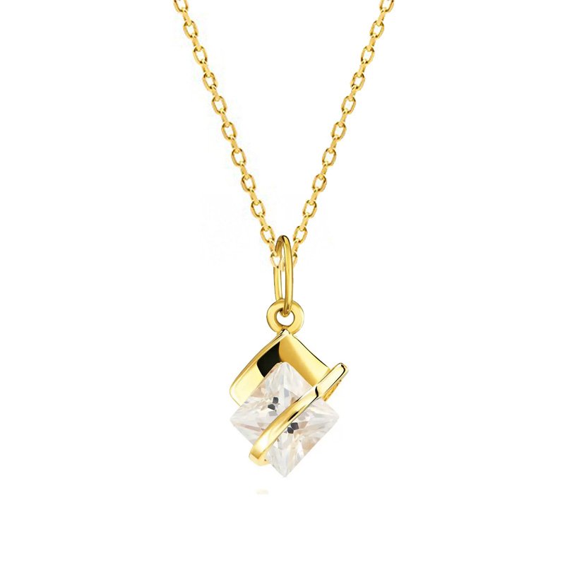 Collana Rombo con Zirconi Bianco